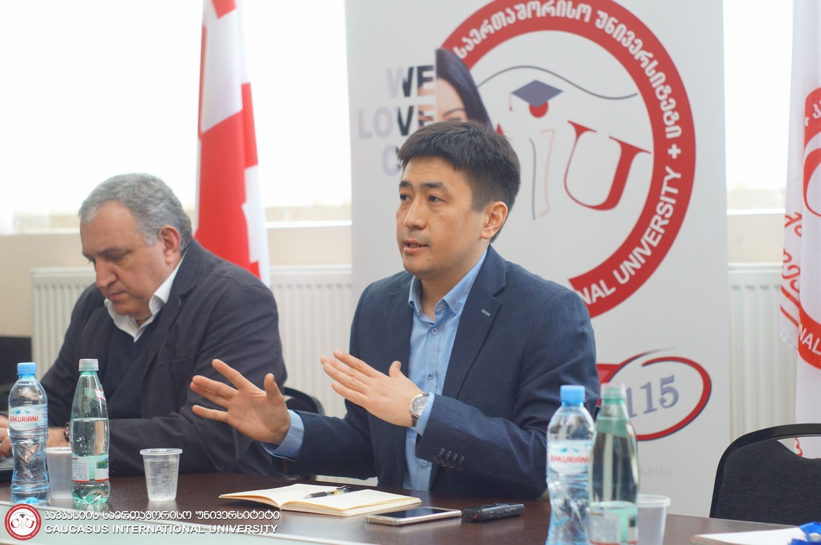 დიდი ბრიტანეთის წმინდა ანდრეას უნივერსიტეტის დოქტორანტი შაირბეკ ჟურაევის შეხვედრა კსუ-ს სტუდენტებთან