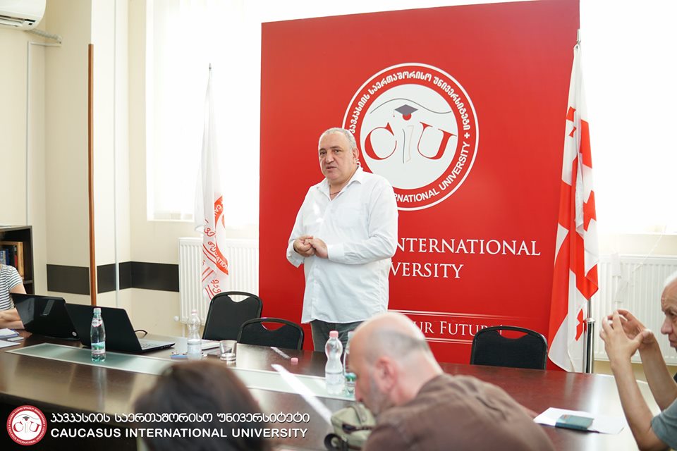 The presentation of research outcomes conducted by Mr. Aleksandre Rusetski