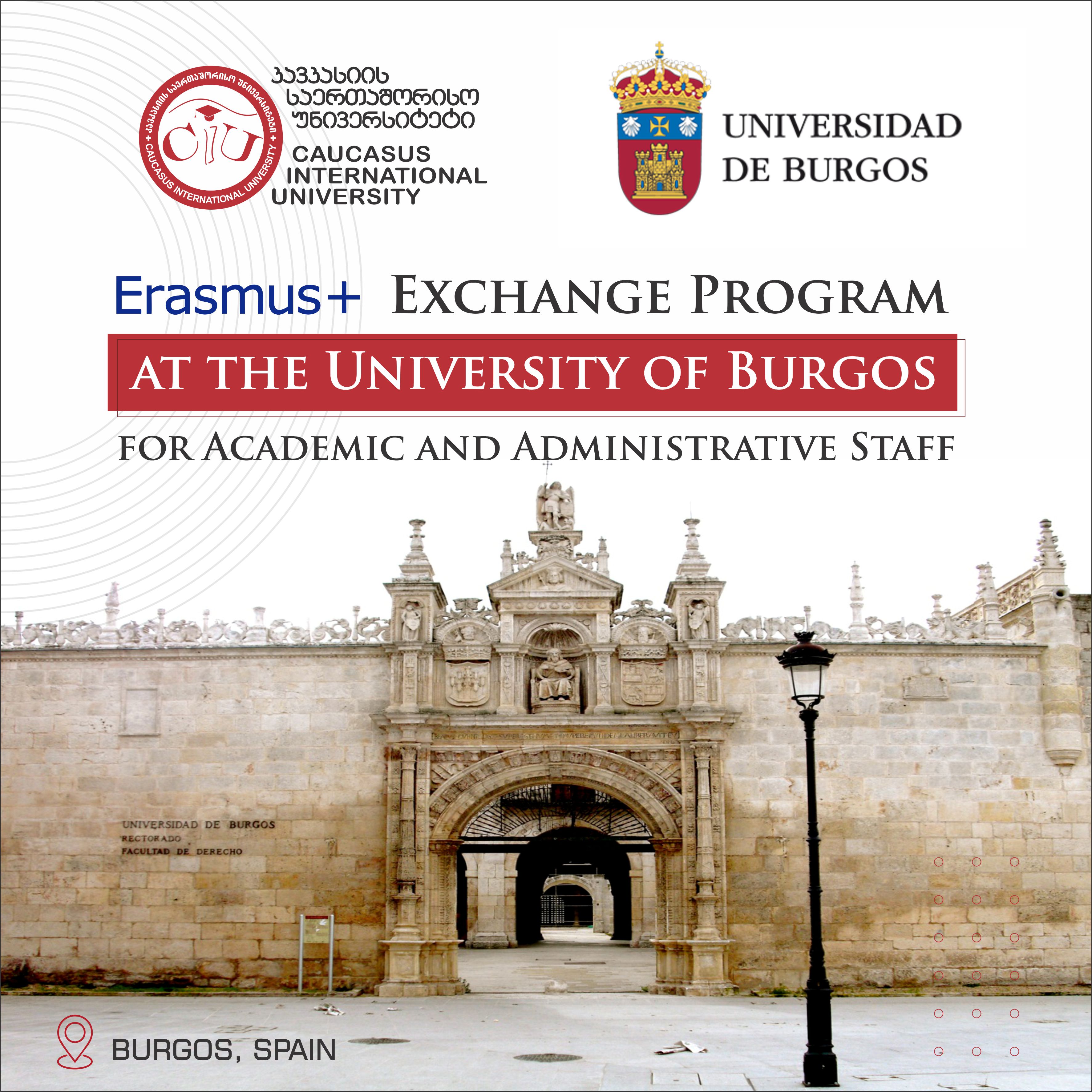 ERASMUS+ Exchange Program at the University of Burgos (Spain) for Academic and Administrative Staff