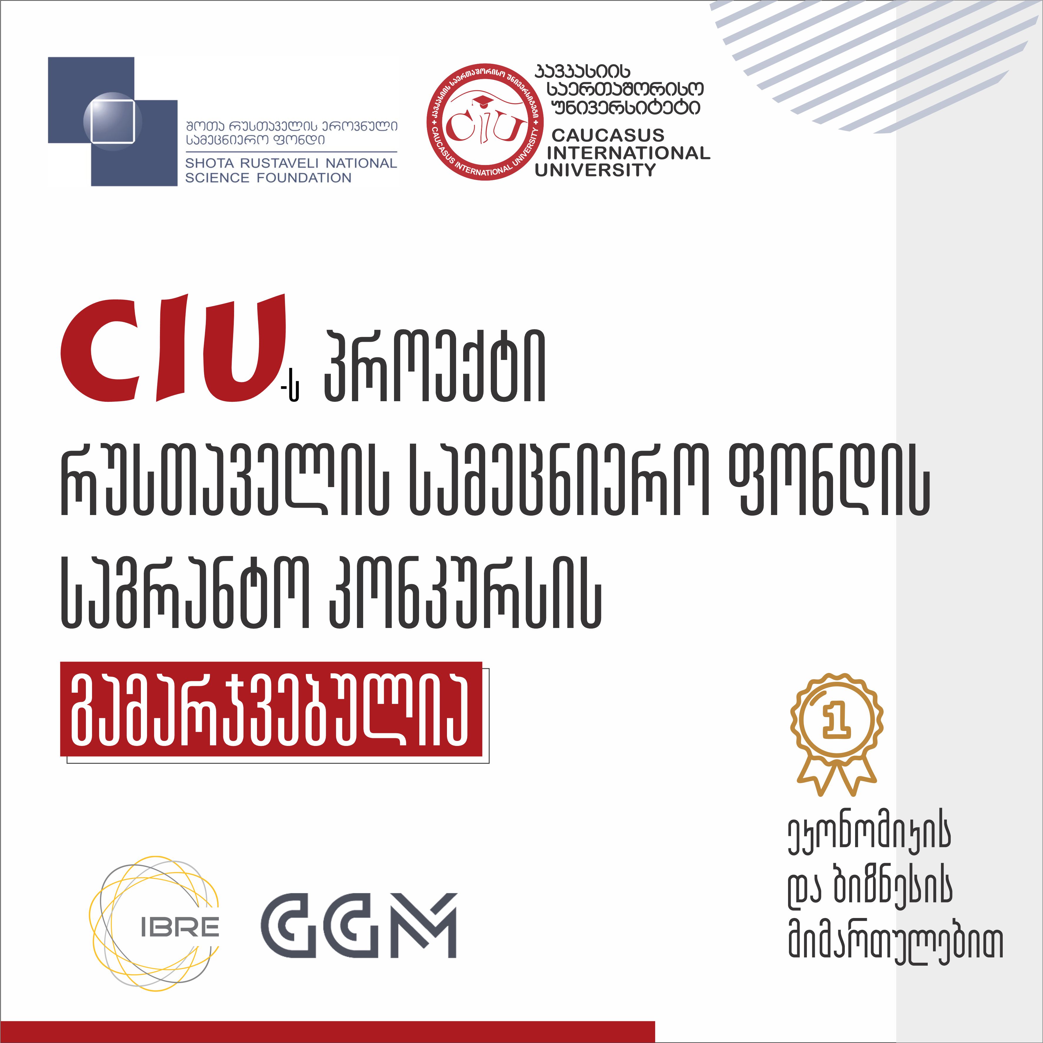 CIU Project is the Winner of Shota Rustaveli National Science Foundation of Georgia 2024 Fundamental Research Grant Call
